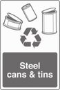 Recycling Waste Management Trash Bin Label Sticker Sign Steel Royalty Free Stock Photo