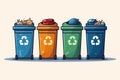 Recycling and waste sorting concept