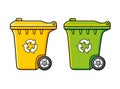 Recycling wheelie trash bins