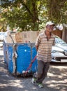 Recycling worker in Johannesburg South Africa.