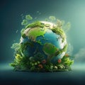Recycling World Concept Background with a lot of green and nature elements