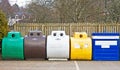 Recyling waste into seperate containers. Royalty Free Stock Photo