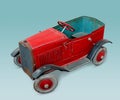 Red 1950 vintage toy car