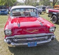 Red 1957 Chevy Bel Air Front View Royalty Free Stock Photo