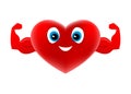 Strong red heart smiling. Royalty Free Stock Photo