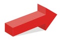 Red 3d arrow