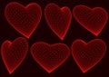 Red 3d rendered hearts