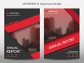 Red abstract annual report Brochure design template vector.