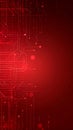 a red abstract background featuring circuit board patterns and binary code elements. It conveys a high-tech or digital theme Royalty Free Stock Photo