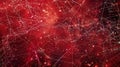Red abstract background with interconnected lines and dots. Concepts. network, technology, science, data, connection, Royalty Free Stock Photo