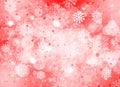 Red abstract background. white light and snowflakes bokeh winter for Christmas new year blurred beautiful shiny lights Royalty Free Stock Photo