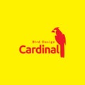 Red abstract bird cardinal logo design vector graphic symbol icon illustration creative idea