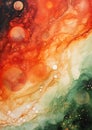 Red Abstract Bubbles: A Masterful Painting of Jupiter\'s Young Ri
