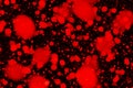 Red abstract bubbles pattern with liquid droplets on dark background for dramatic stock image use Royalty Free Stock Photo