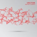 Red abstract cybernetic particles