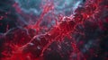 Red Abstract 3D Background: Microscopic Cellular Structure Royalty Free Stock Photo