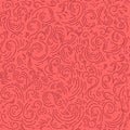 Red abstract doodle hand drawn pattern, chaotic wavy lines, curl, scroll background. Seamless pattern for design wallpapers,