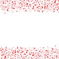 Red abstract festive confetti falling merry background