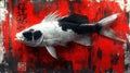 Red Abstract Fish Painting Royalty Free Stock Photo