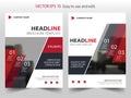 Red abstract infographic annual report Brochure design template vector. Business Flyers infographic magazine poster