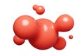 Red abstract liquid metaball shape. 3d render illustration Royalty Free Stock Photo