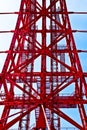 Red abstract metal construction