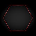 Red abstract metalic, futuristic hexagonal laser background, vector illustration