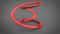 Red abstract minimalist sculpture