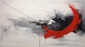 Red Abstract Painting In Black And White - Ryan Hewett Style Royalty Free Stock Photo