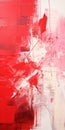 Red Abstract Painting With Explosive Brushstrokes