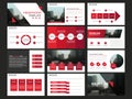 Red abstract presentation templates, Infographic elements template flat design set for annual report brochure flyer leaflet market Royalty Free Stock Photo