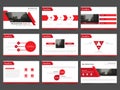 Red Abstract presentation templates, Infographic elements template flat design set for annual report brochure flyer leaflet market Royalty Free Stock Photo