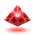 Red Abstract Pyramid Floating with Modern Design and Digital Glow Royalty Free Stock Photo