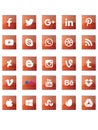 Red abstract social media signs Royalty Free Stock Photo