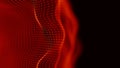 Red abstract technology background. Music abstract wave.