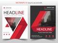 Red abstract triangle annual report Brochure design template vector. Business Flyers infographic magazine poster.Abstract layout Royalty Free Stock Photo