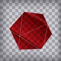 red abstract triangular shape of crystal on chequered backgrou Royalty Free Stock Photo