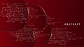 Red abstract vector circles with future circuit board technology. design technology background Royalty Free Stock Photo