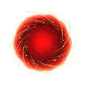 Red Abstract Vortex with Gold Accents on White Background Royalty Free Stock Photo