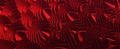 Red abstract wavy background. Ribbed scarlet textures with 3d renler technical roundings