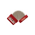 Red accordion icon, cartoon style Royalty Free Stock Photo
