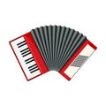 Red accordion icon in flat style isolated on white Royalty Free Stock Photo