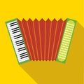 Red accordion icon in flat style Royalty Free Stock Photo