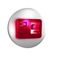 Red Action extreme camera icon isolated on transparent background. Video camera equipment for filming extreme sports