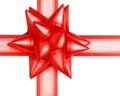 Red acute-angled gift bow Royalty Free Stock Photo