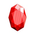 Red adamant icon, flat style. Royalty Free Stock Photo