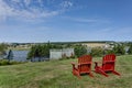 Red Adirondack Chairs Royalty Free Stock Photo