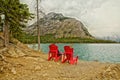 Red Adirondack chairs Royalty Free Stock Photo