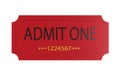 Red Admit One Ticket
