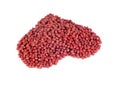 Red adzuki beans, also called azuki, aduki or Red Mung Bean. Dried small beans of Vigna angularis. Isolated macro food photo close